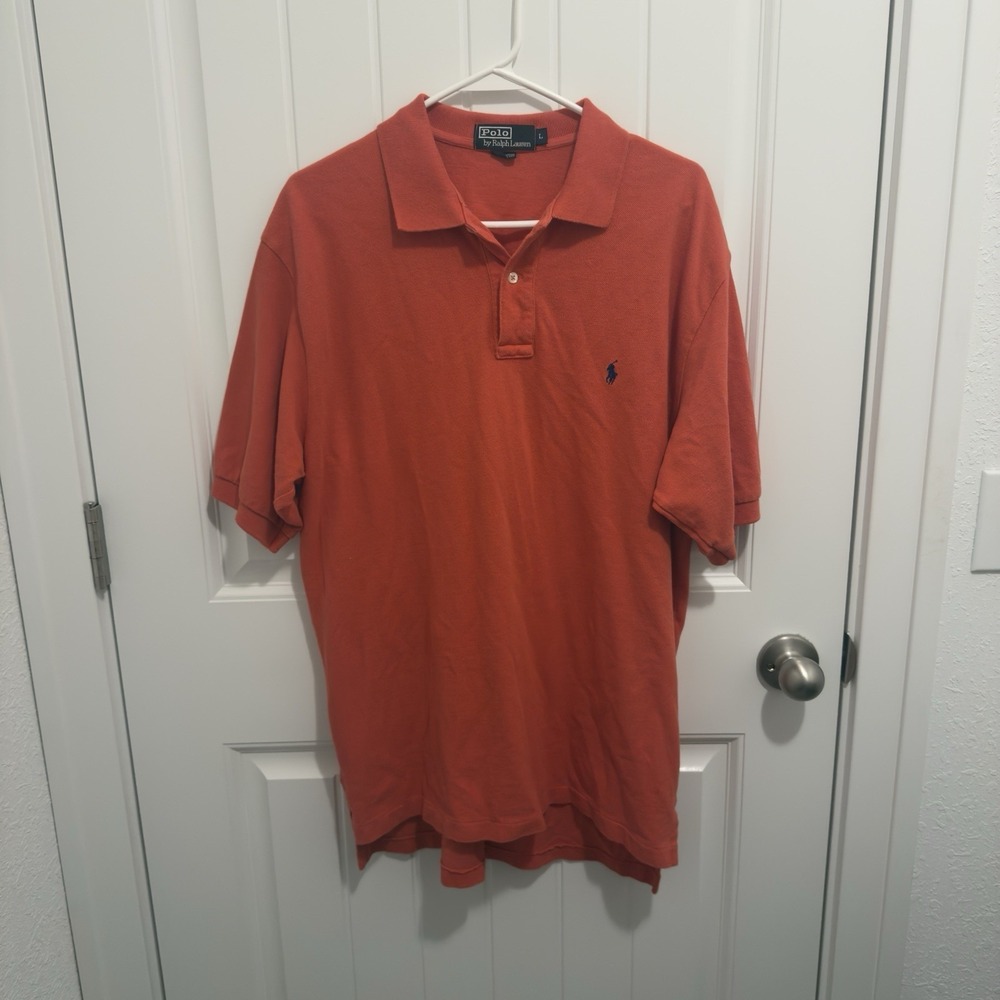 Polo Ralph Ralph Men's Bright Red Short Sleeve Collared Polo Size Large
